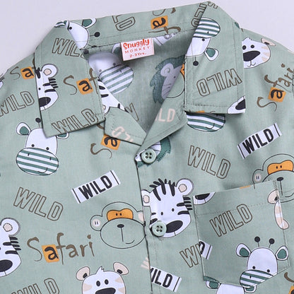 Kids Safari Print Night Suit Set