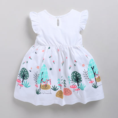 Pretty girl embroidered frock - White