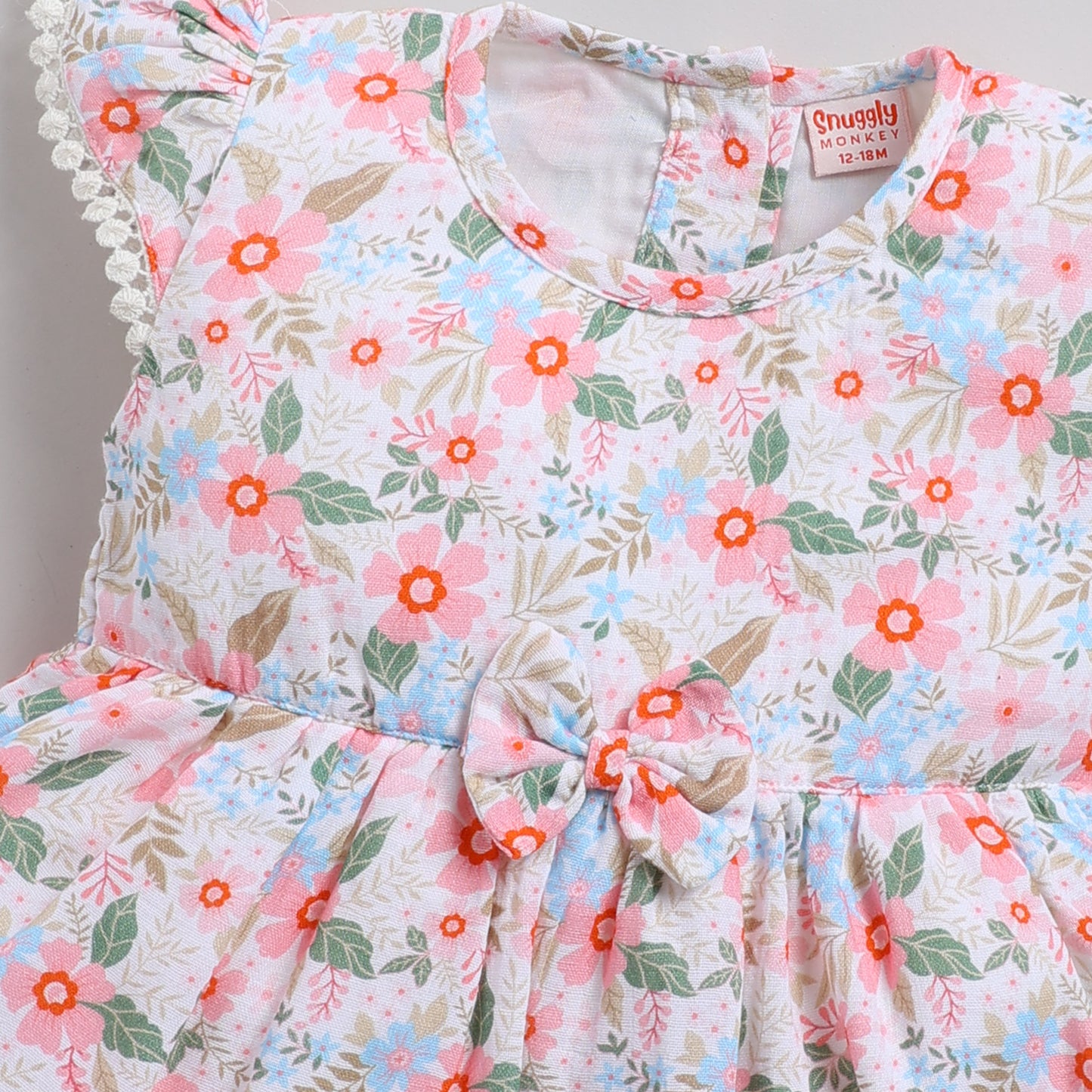 Soft floral print frock with matching hairband