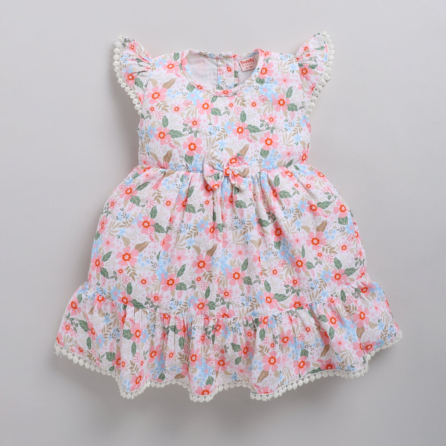 Soft floral print frock with matching hairband