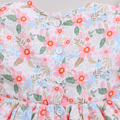 Soft floral print frock with matching hairband