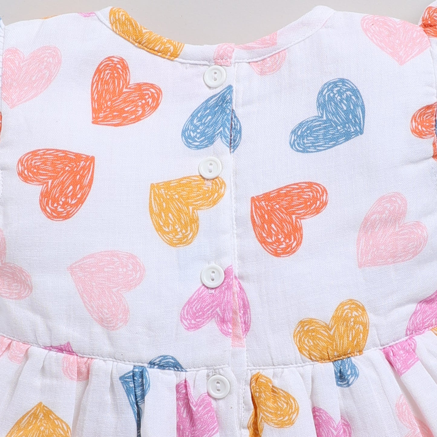 Heart print frock with matching hairband