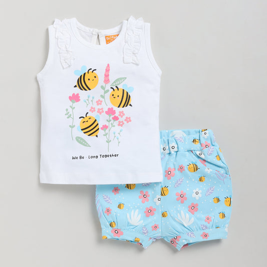 Honeybee Print Top with Shorts