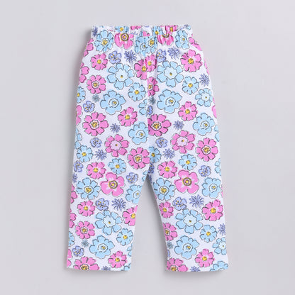 Flower Print Full-Sleeves Nightsuit