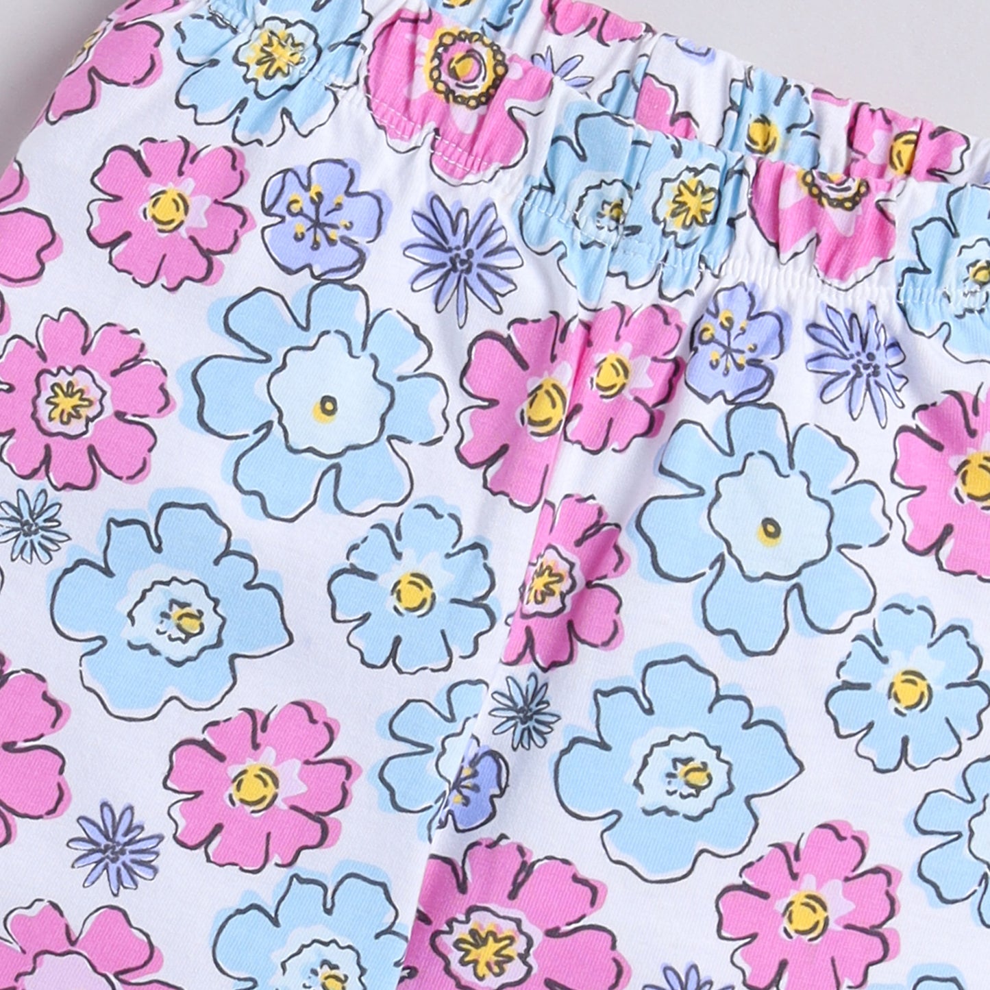 Flower Print Full-Sleeves Nightsuit
