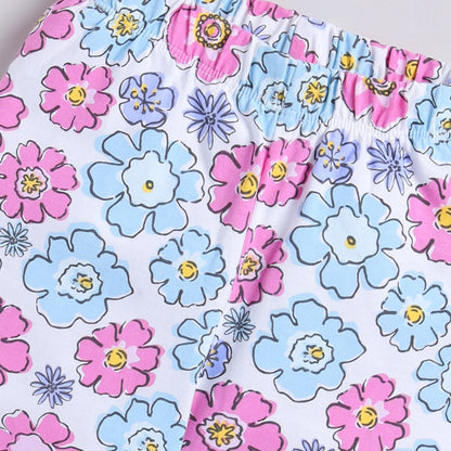 Flower Print Full-Sleeves Nightsuit