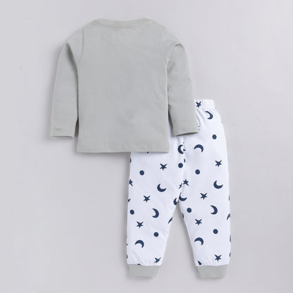 Owl Print Full-Sleeves Nightsuit