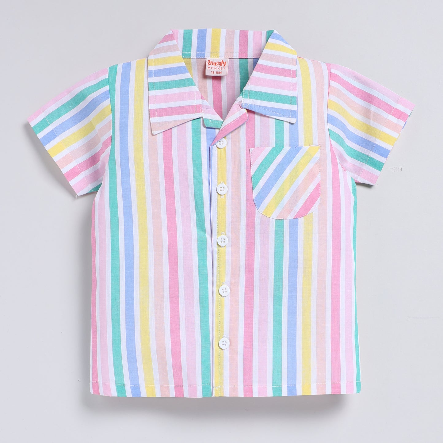 Multicolour stripes top with shorts set