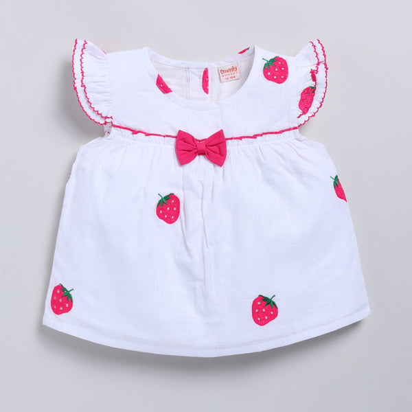 Strawberry Embroidered Top