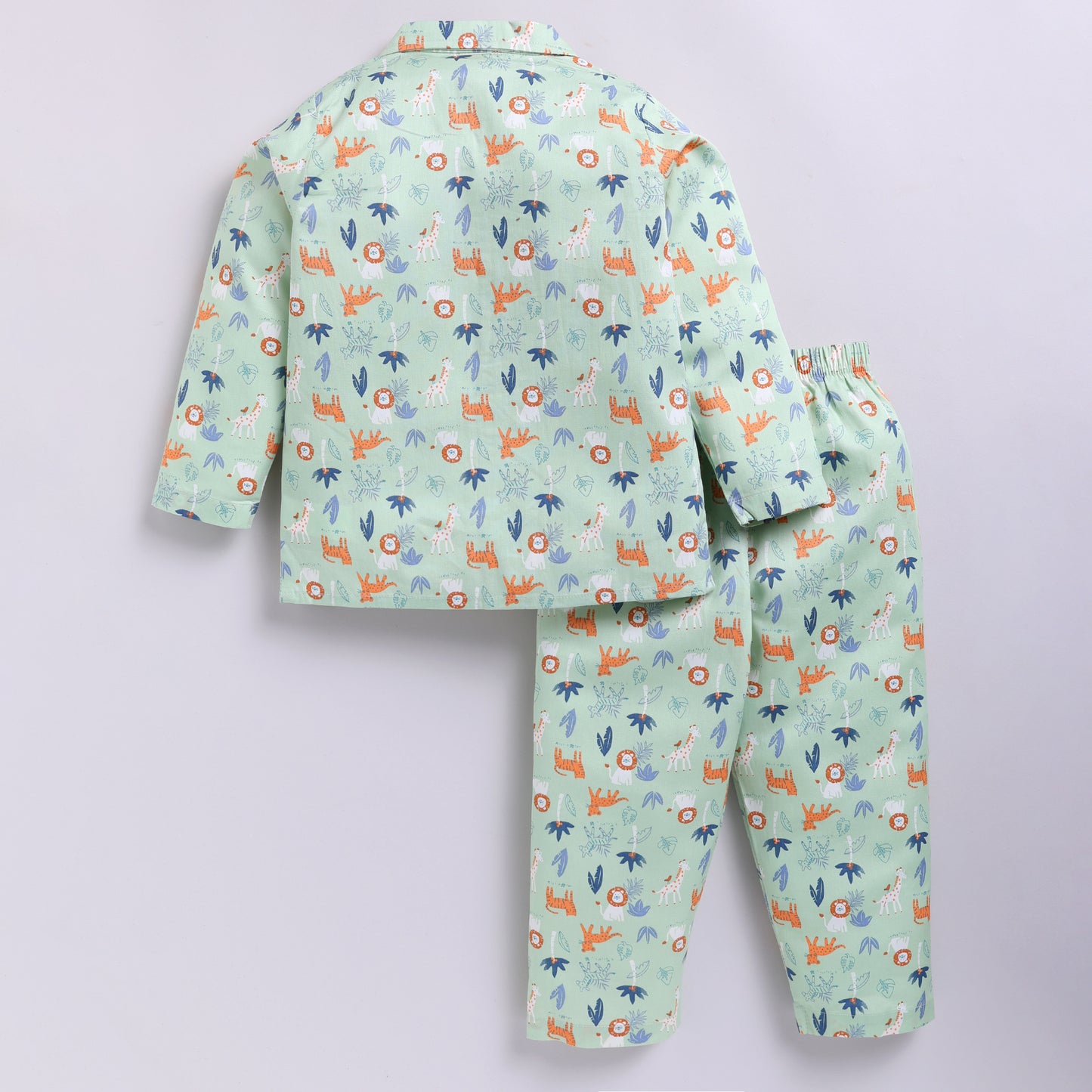 Jungle Animal Print Pyjama Set | Sage Green