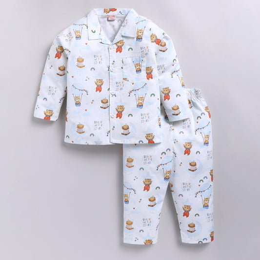 Bear & Rainbow Print Pyjama Set