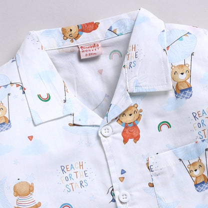 Bear & Rainbow Print Pyjama Set