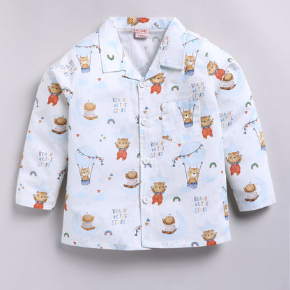 Bear & Rainbow Print Pyjama Set