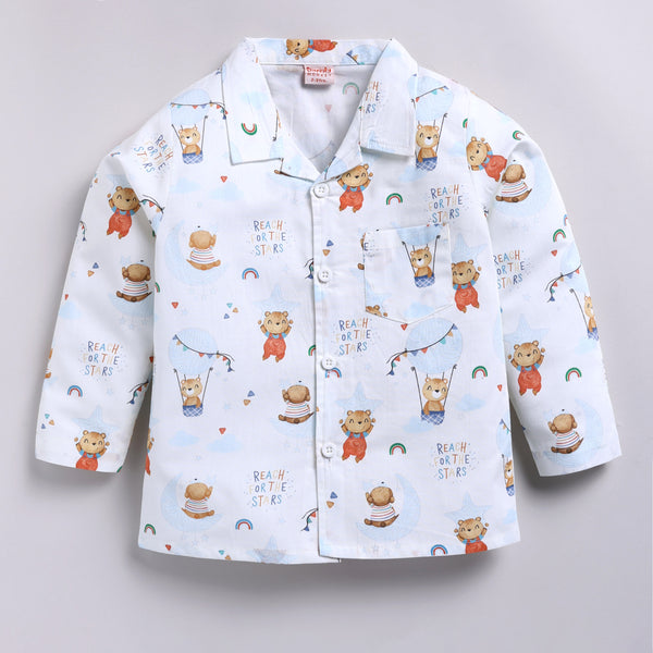 Bear & Rainbow Print Pyjama Set