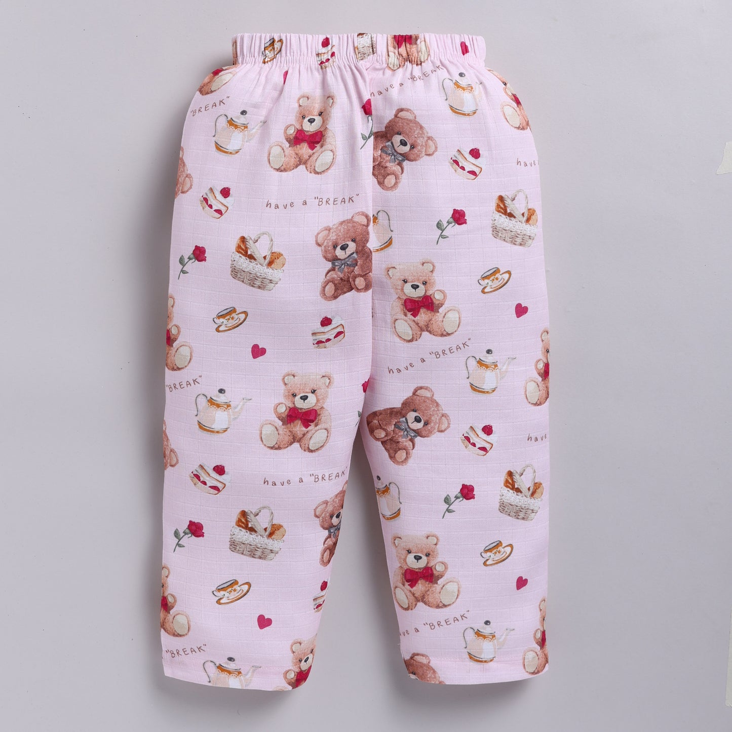 Teddy Bear Print Cotton Night Suit Set