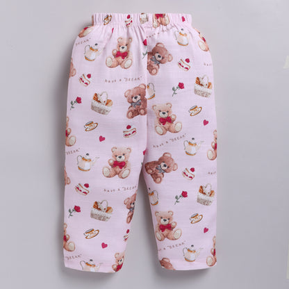 Teddy Bear Print Cotton Night Suit Set