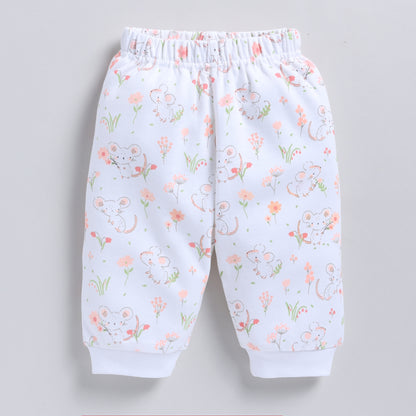 Cute Animal Print Top with Pant Set