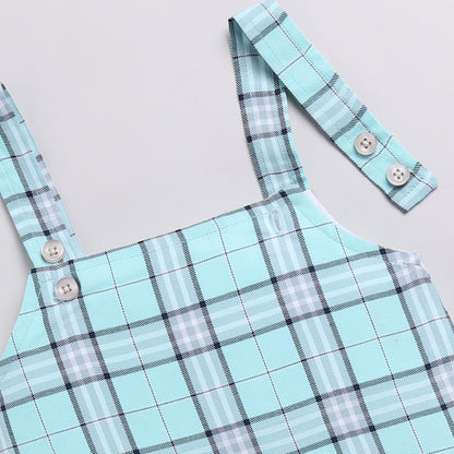 Woven Checks Frock with Full Sleeves Inner