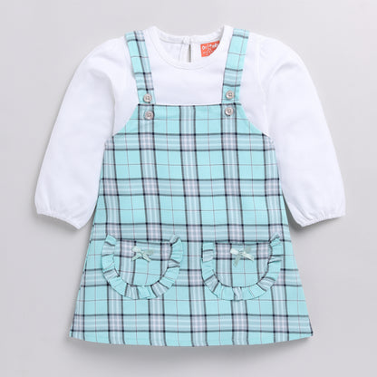 Woven Checks Frock with Full Sleeves Inner