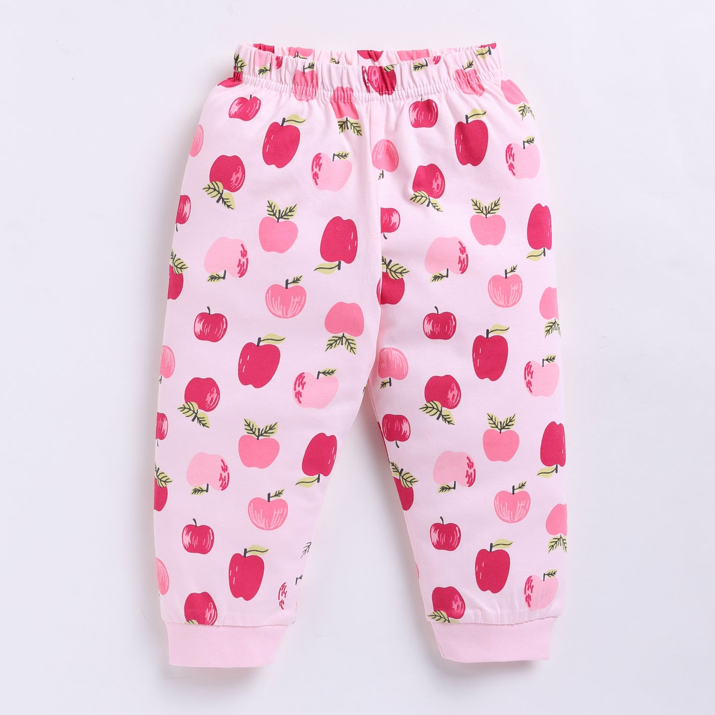 Cute Apple Print Nightsuit Set - Pink