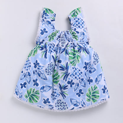 Abstract Pineapple print frock with matching Hairband