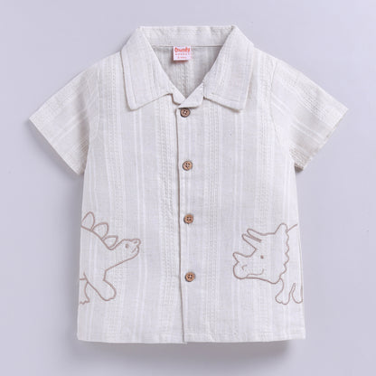 Animal Embroidered Boys Summer Co-ord Set