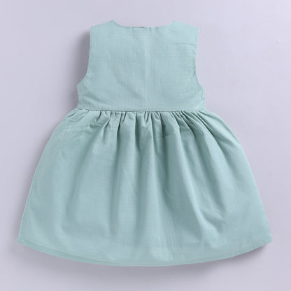 Sage Butterfly Applique Summer Frock