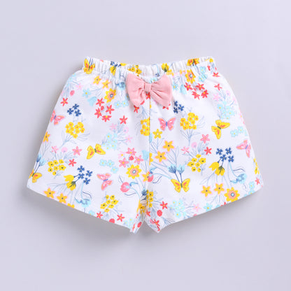 Butterfly Top with Shorts with Beads Embroidery