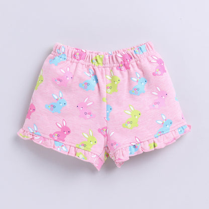 Bunny Print Top with Shorts