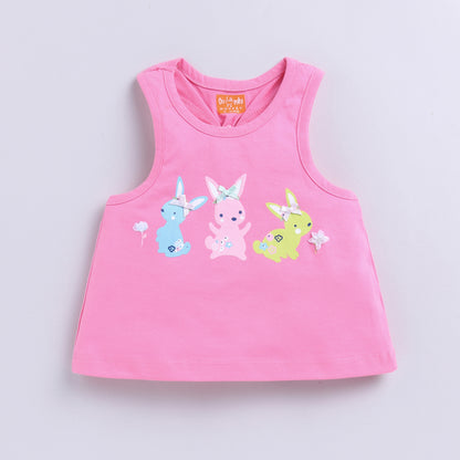 Bunny Print Top with Shorts