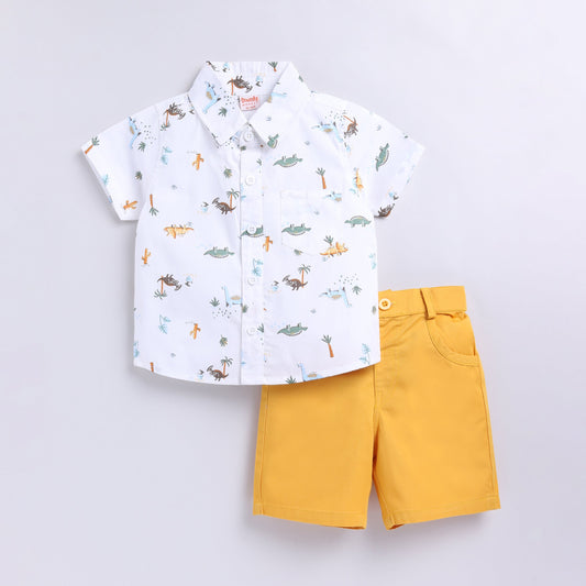 Dino Print Top with Shorts Set