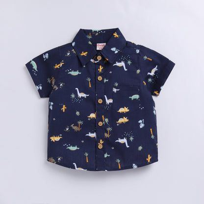 Dino Print Top with Shorts Set
