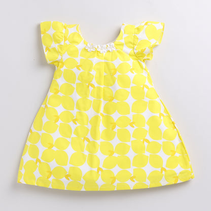 Neon Yellow Summer Frock with Hairband