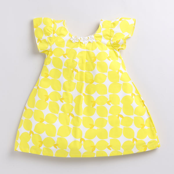 Neon Yellow Summer Frock with Hairband