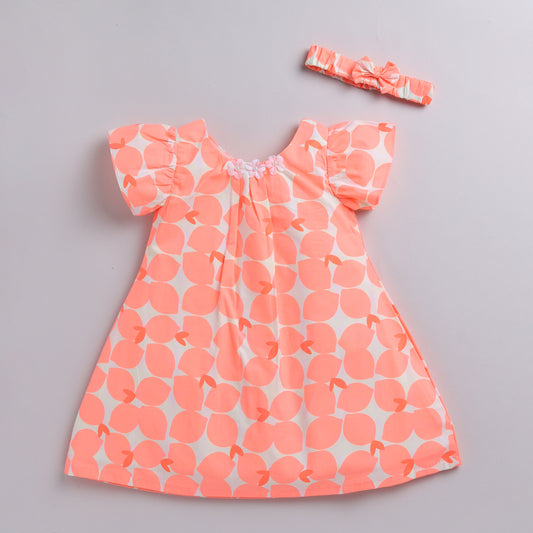 Neon Orange Summer Frock with Hairband