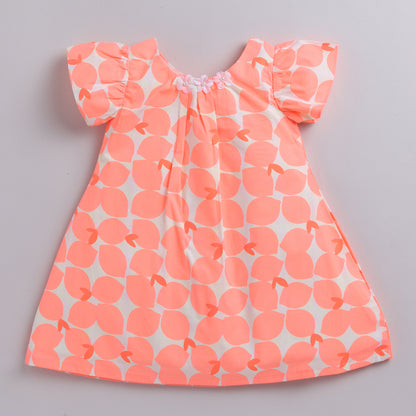 Neon Orange Summer Frock with Hairband