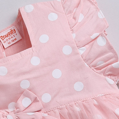 Pink Polka Dot Frock with Hairband