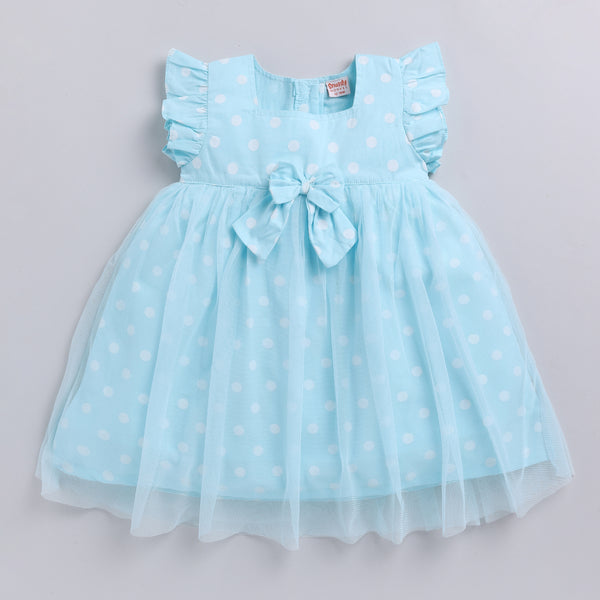 Blue Polka Dot Frock with Hairband