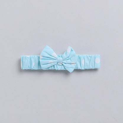 Blue Polka Dot Frock with Hairband