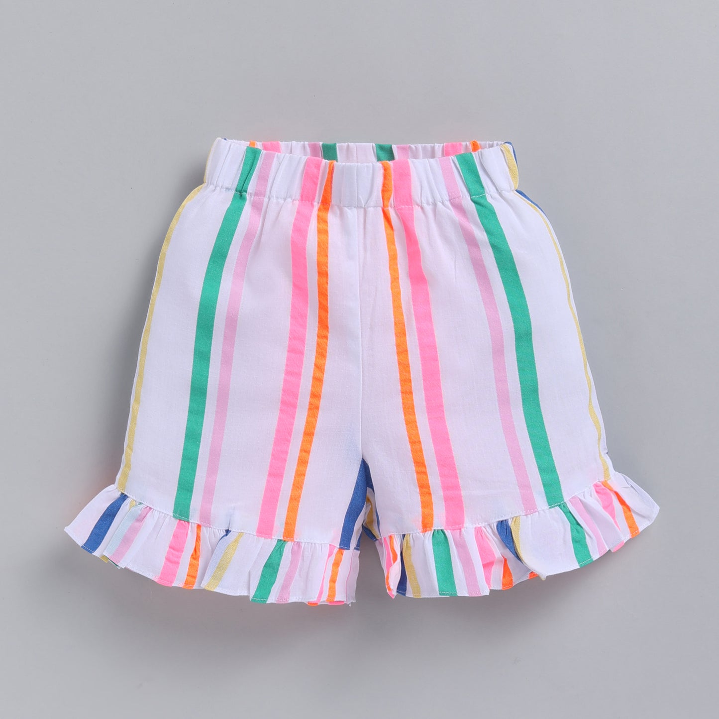 Rainbow Stripe Ruffle Collar Co-Ord Set for Babies & Kids