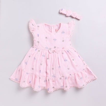 Print Summer Frock with Hairband