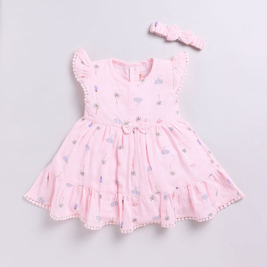 Print Summer Frock with Hairband