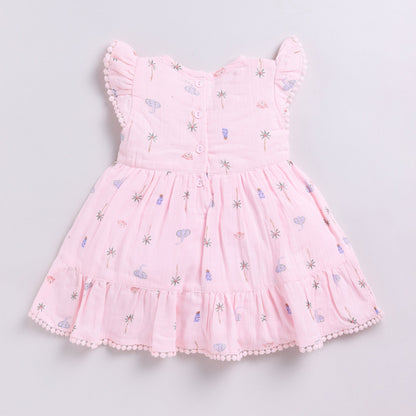 Print Summer Frock with Hairband