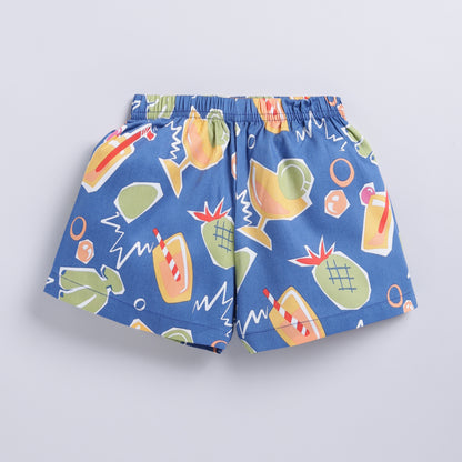 Blue Tropical Print Co-ord Set