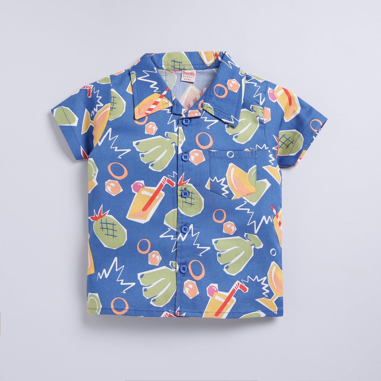 Blue Tropical Print Co-ord Set