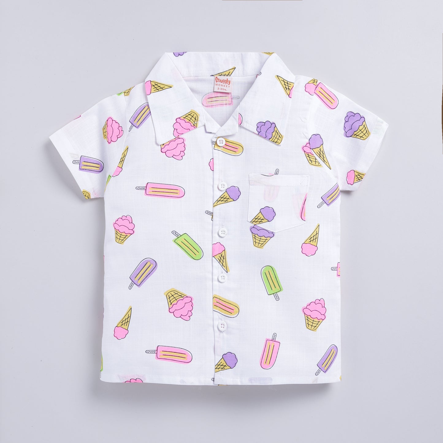 Vibrant Ice Cream Theme Top with Shorts
