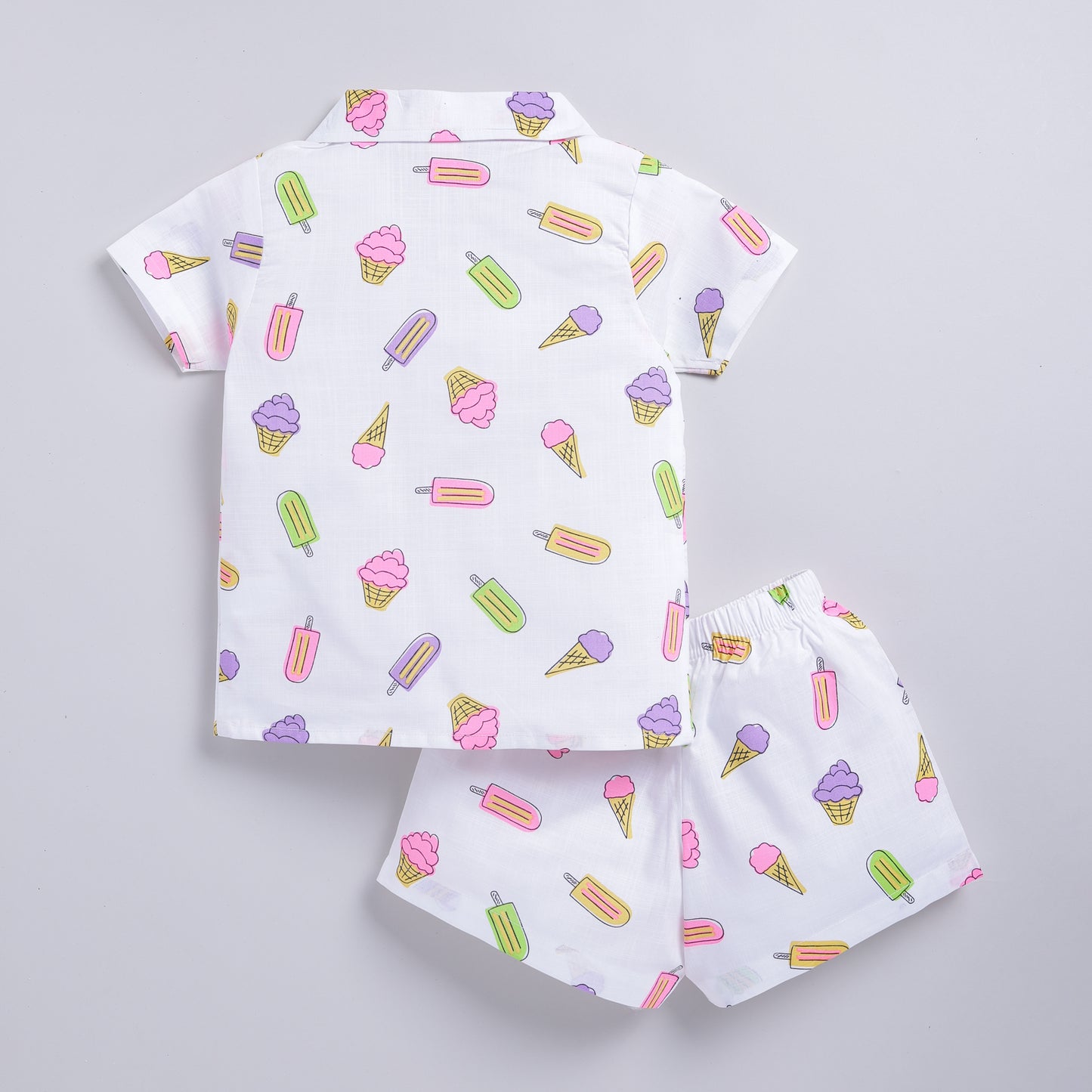 Vibrant Ice Cream Theme Top with Shorts