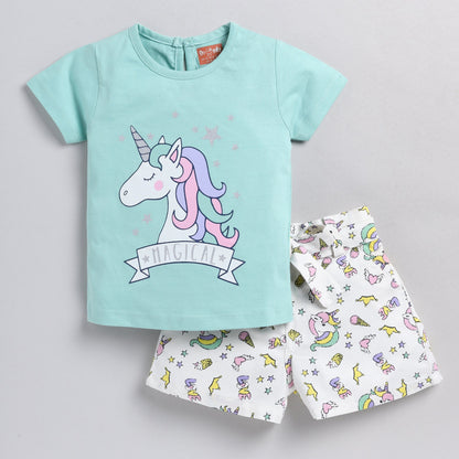 Horse Print Top with Textile Pant