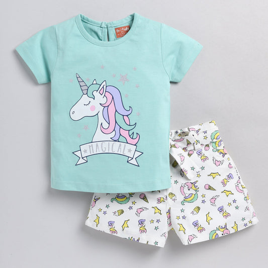 Horse Print Top with Textile Pant