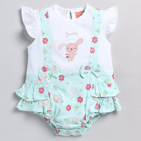 Floral & Bunny Theme Dress-Style Onesies